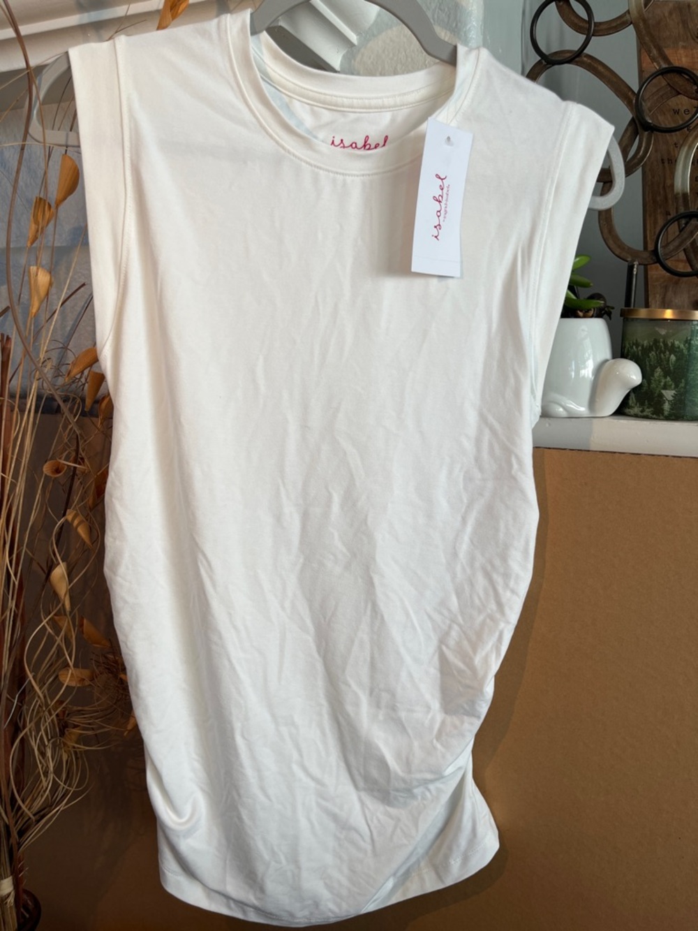Isabel Sleeveless White Muscle Tee